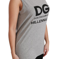 Gray DG Millennial Sleeveless Cotton T-shirt