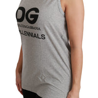 Gray DG Millennial Sleeveless Cotton T-shirt