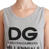 Gray DG Millennial Sleeveless Cotton T-shirt