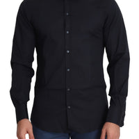 Black Cotton Formal GOLD Dress Shirt