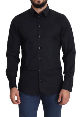 Black Cotton Formal GOLD Dress Shirt