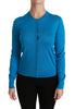 Blue Crewneck Cardigan 100% Silk Sweater