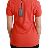 Red Crewneck Short Sleeve T-shirt Cotton Top