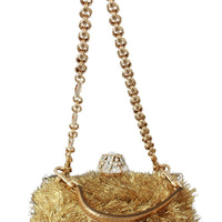 Gold White Crystals Clutch Shoulder Purse VANDA Bag