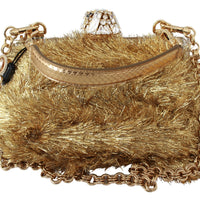 Gold White Crystals Clutch Shoulder Purse VANDA Bag