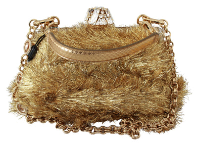 Gold White Crystals Clutch Shoulder Purse VANDA Bag