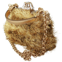 Gold White Crystals Clutch Shoulder Purse VANDA Bag