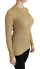 Gold Long Sleeve Cardigan Viscose Sweater