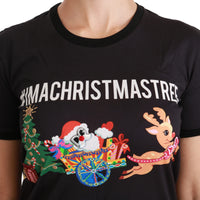 Black #ImAChristmasTree Crewneck Top T-shirt