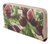 Fig Fruit Dauphine Leather Zipper Continental Wallet