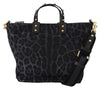 Blue Leopard Love Patch Studs Shopping Tote  Bag