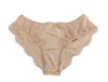 Beige Silk Floral Lace Stretch Underwear