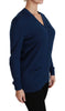 Blue Button Cardigan Virgin Wool Sweater