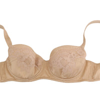 Beige Silk Floral Stretch Underwear