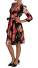 Black Pink Tulip Print Stretch Shift Dress