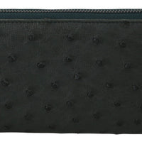 Green Ostrich Leather Continental Mens Clutch Wallet