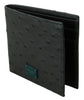 Green Ostrich Leather Bifold Mens Card Bill Wallet