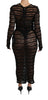Black Long Sleeve Lace Midi Bodycon Dress