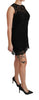 Black Sleeveless Lace Cotton Mini Dress