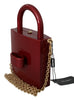 Red Padlock Gold Chain Cross Body Purse Borse BOX