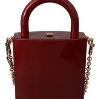 Red Padlock Gold Chain Cross Body Purse Borse BOX