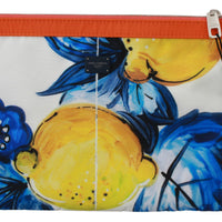 Multicolor Lemon Print Hand Pouch Purse