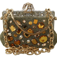 Gold VANDA Crystal Clutch Handbag Shoulder Bag