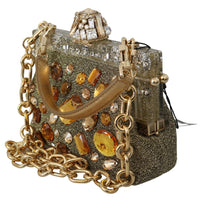 Gold VANDA Crystal Clutch Handbag Shoulder Bag