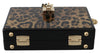 Brown Leopard Women Shoulder BOX Wood Bag