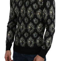 Black Silk Sacred Heart Pullover Sweater