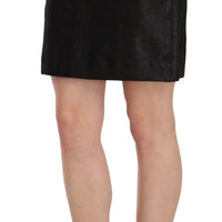 Black High Waist Curdoroy A-line Mini Skirt