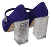 Purple Suede Crystal Heel Mary Jane Shoes