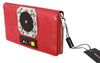 Red Zippered Continental 100% Leather  Clutch Wallet