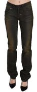 Black Washed Low Waist Slim Fit Denim Pants Jeans