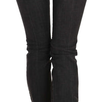 Black Low Waist Skinny Denim Trousers Pants Jeans