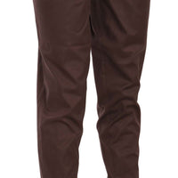 Brown High Waist Tapered Formal Trousers Pants