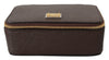 Brown Zip Around Mini Coin Jewelry Case Leather Wallet