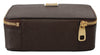 Brown Zip Around Mini Coin Jewelry Case Leather Wallet
