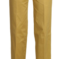 Mustard Yellow Straight Formal Trousers Pants