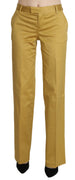 Mustard Yellow Straight Formal Trousers Pants