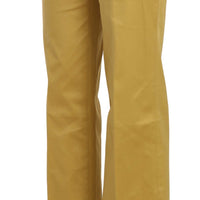 Mustard Yellow Straight Formal Trousers Pants