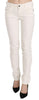 White Cotton Low Waist Skinny Denim Pants Jeans