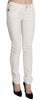 White Cotton Low Waist Skinny Denim Pants Jeans