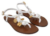 White Crystal Coins Flip Flops Sandals Shoes