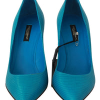 Blue Leather Classic Heels Pumps Shoes