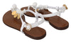 White Crystal Coins Flip Flops Sandals Shoes