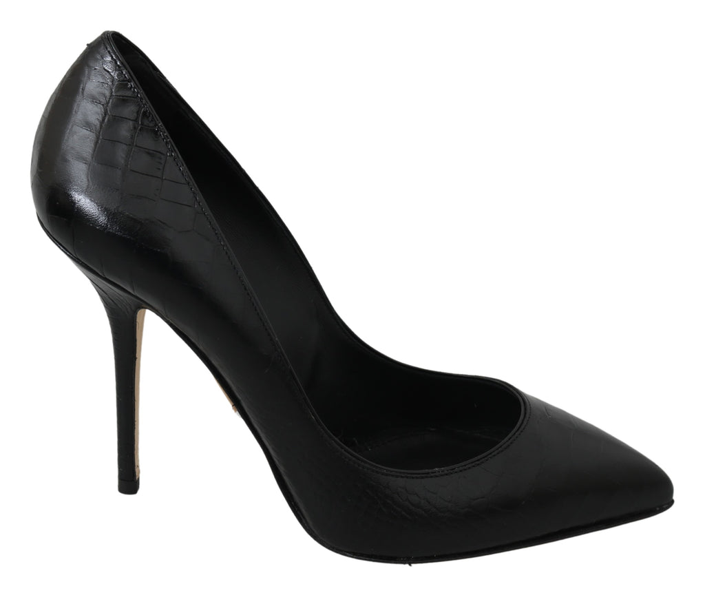 Black Leather Bellucci High Heels Pumps  Shoes