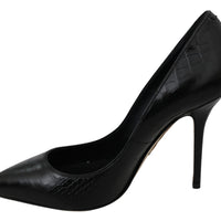 Black Leather Bellucci High Heels Pumps  Shoes