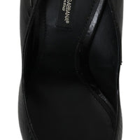 Black Leather Bellucci High Heels Pumps  Shoes