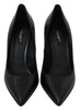 Black Leather Bellucci High Heels Pumps  Shoes